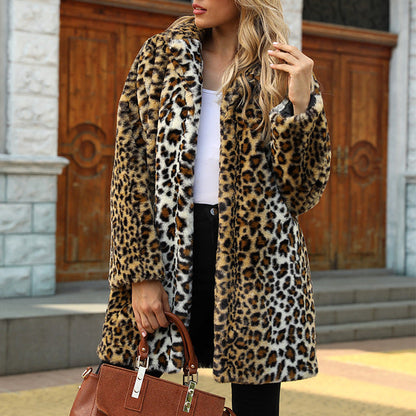 Leopard Print Coat for Women – Stylish Warm Outerwear for Fall & Winter