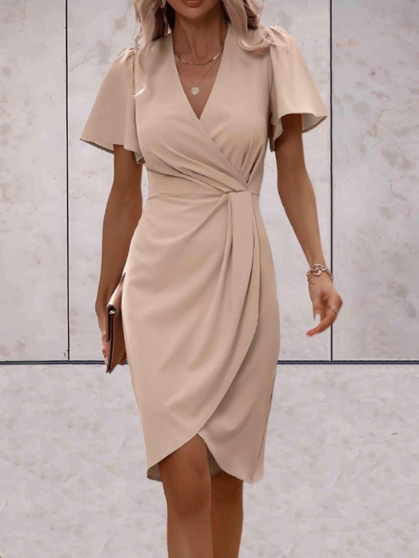 Elegant Women's Dress – Fashionable A-Line Midi Dress for Parties & Events