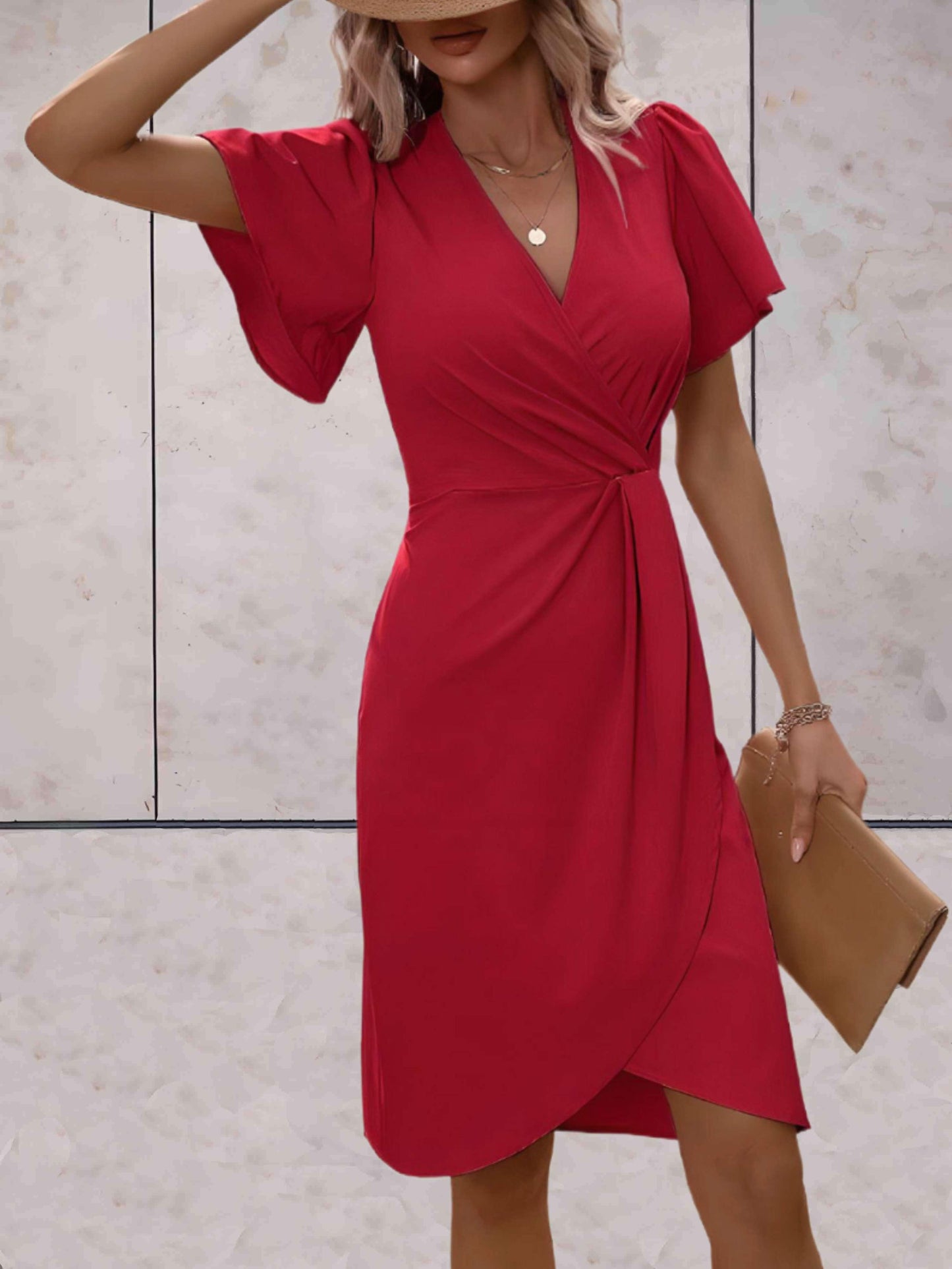 Elegant Women's Dress – Fashionable A-Line Midi Dress for Parties & Events