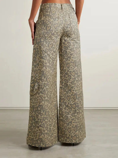 Leopard Print Jeans Women – Stylish High-Waisted Denim Pants for Casual Wear