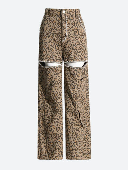 Leopard Print Jeans for Women – Stylish High-Waisted Denim with Stretch