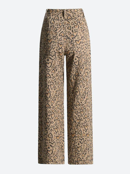 Leopard Print Jeans Women – Stylish High-Waisted Denim Pants for Casual Wear