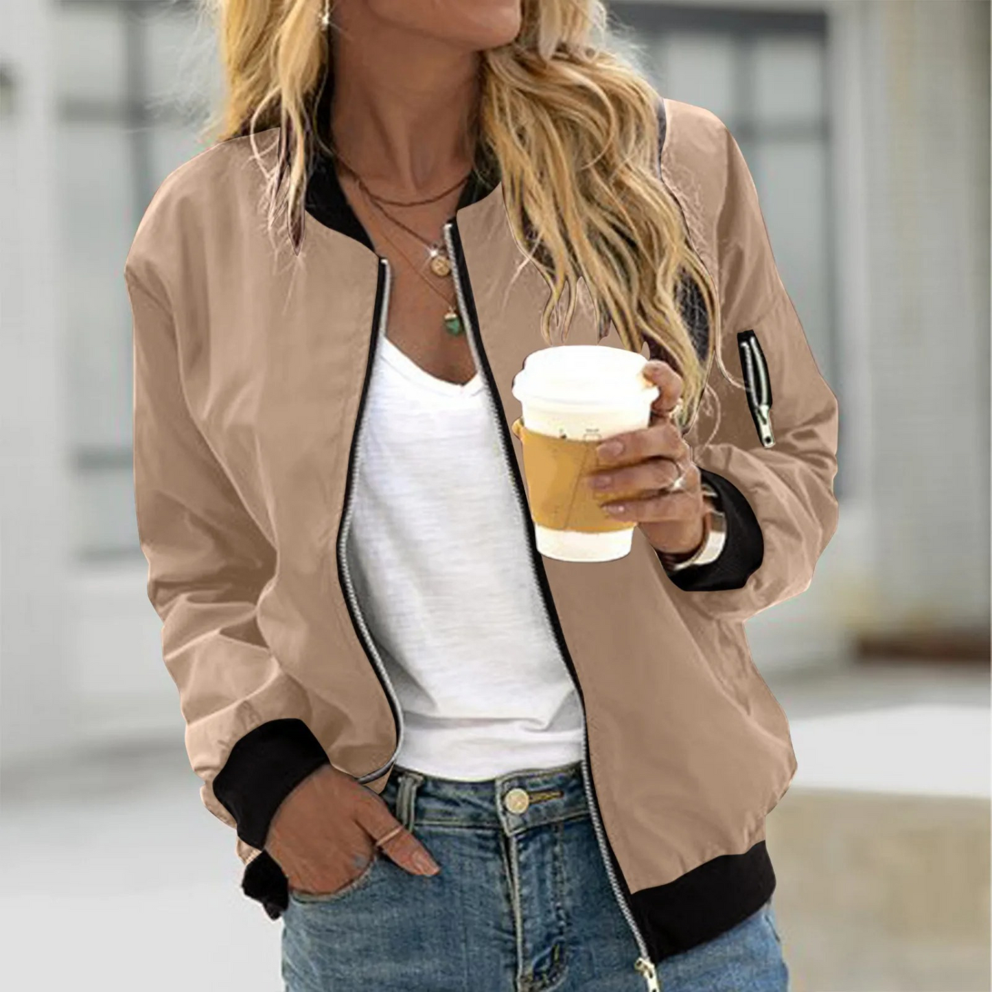 Women's Windbreaker Jacket – Lightweight Waterproof Classic Outerwear for All Seasons