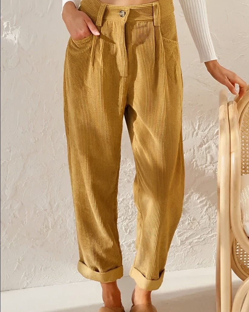 Women’s Cord Trousers – Elegant High-Waisted Pants for Casual and Formal Wear