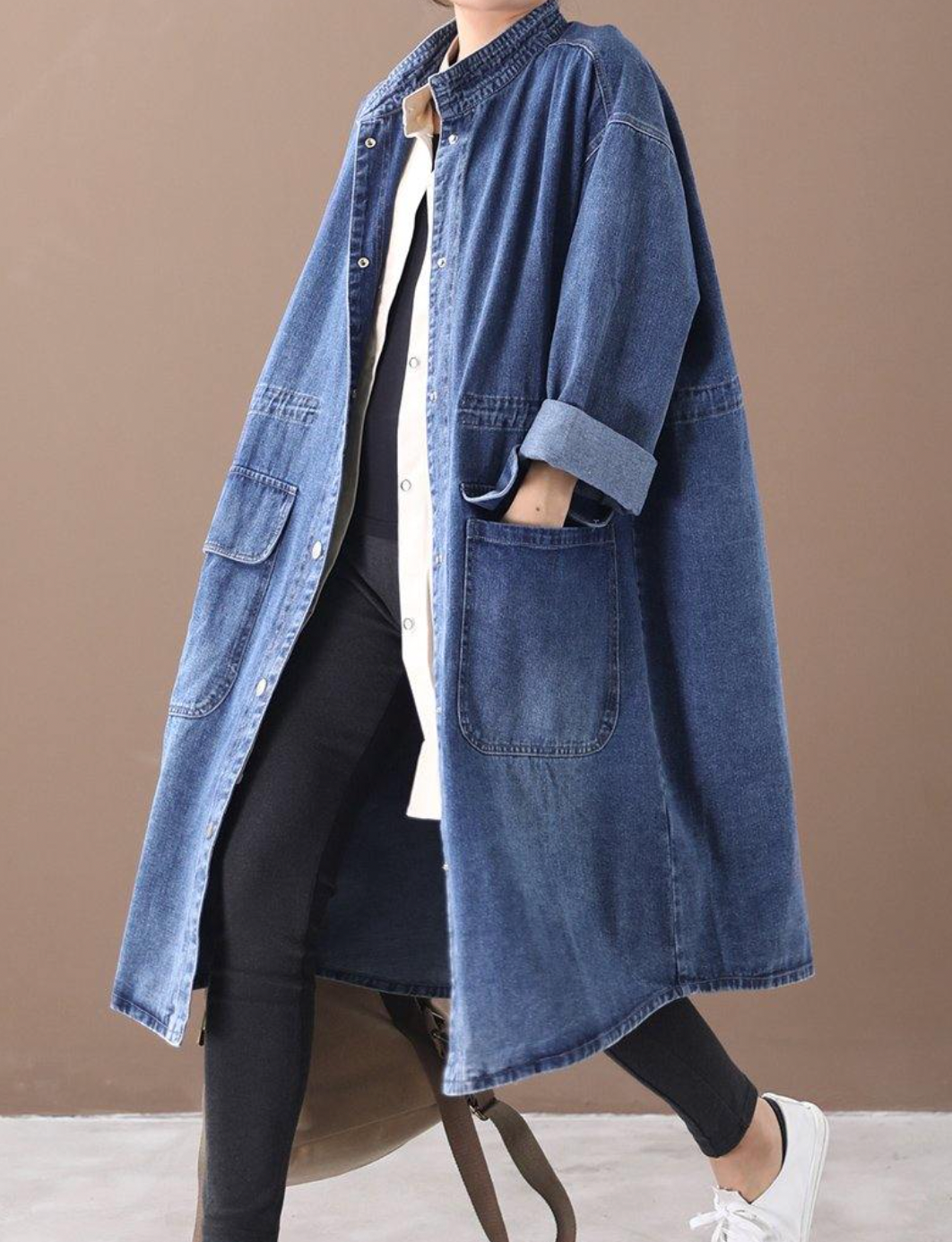 Denim Jacket for Women – Long Casual Outerwear, Stylish and Versatile