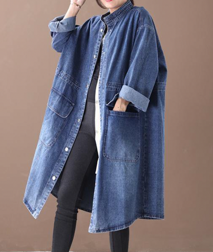 Denim Jacket for Women – Long Casual Outerwear, Stylish and Versatile