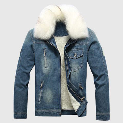 Men's Denim Winter Jacket – Warm Stylish Outerwear for Cold Weather