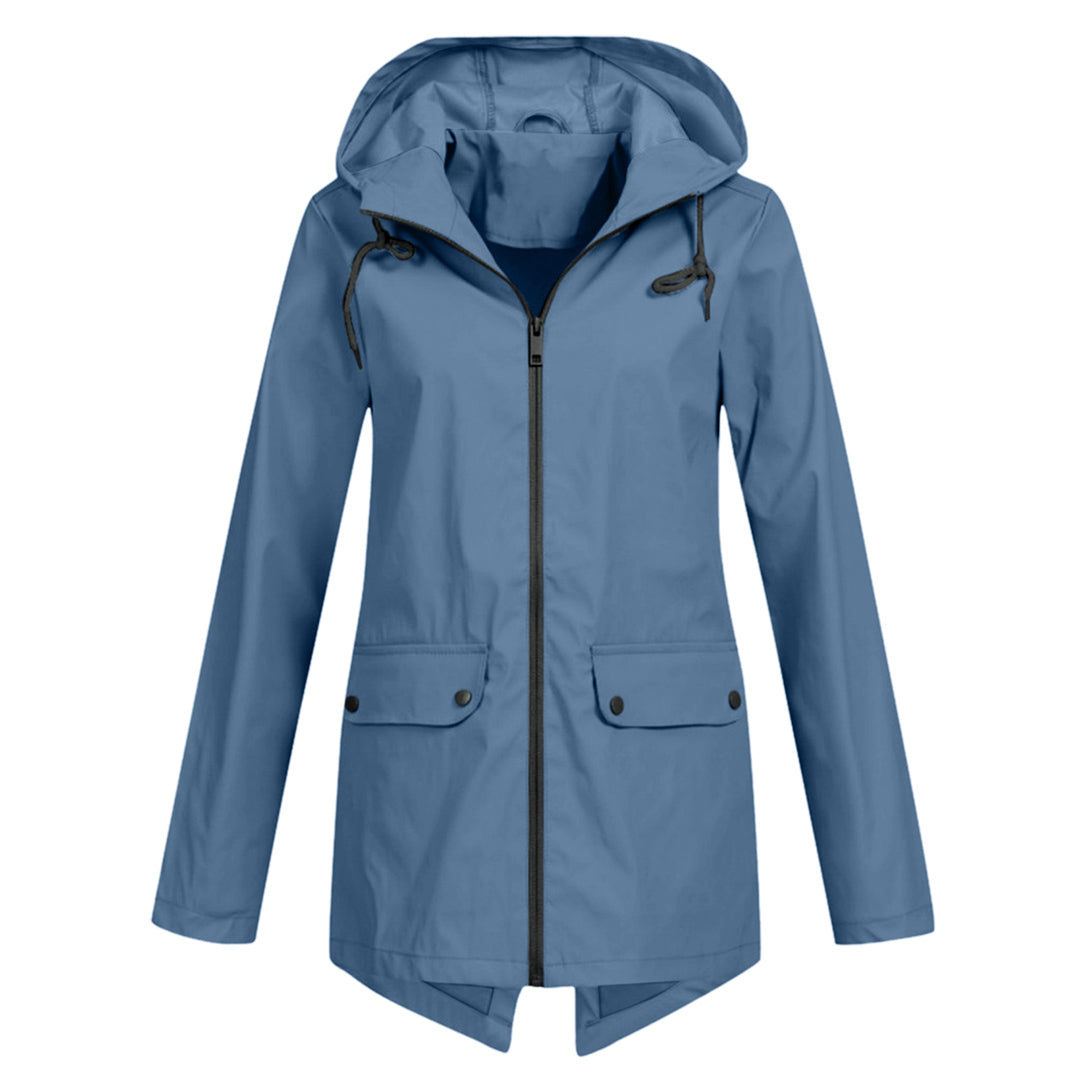 Women's Raincoat with Hood – Warm Waterproof Jacket for Outdoor Activities