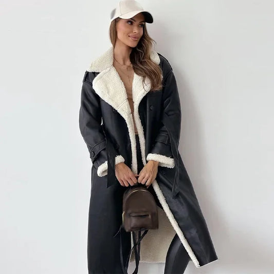 Women's Fashion Coat – Stylish Warm Outerwear with Pockets for Winter