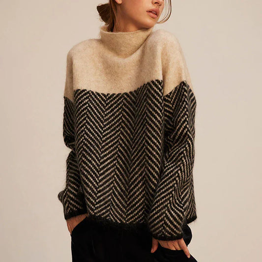 Loose Roll Neck Jumper Women – Cozy Knit Sweater for Casual Wear