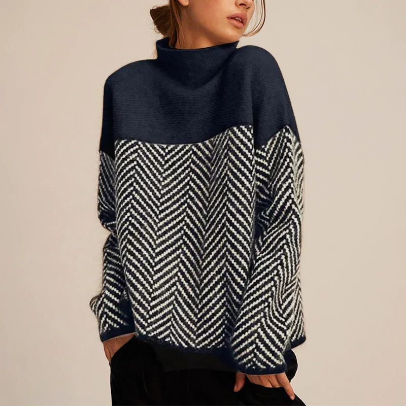 Loose Roll Neck Jumper Women – Cozy Knit Sweater for Casual Wear