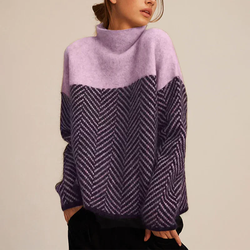 Loose Roll Neck Jumper Women – Cozy Knit Sweater for Casual Wear