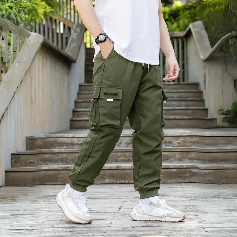 Men's Cargo Trousers – Durable Utility Pants with Pockets for Outdoor Wear