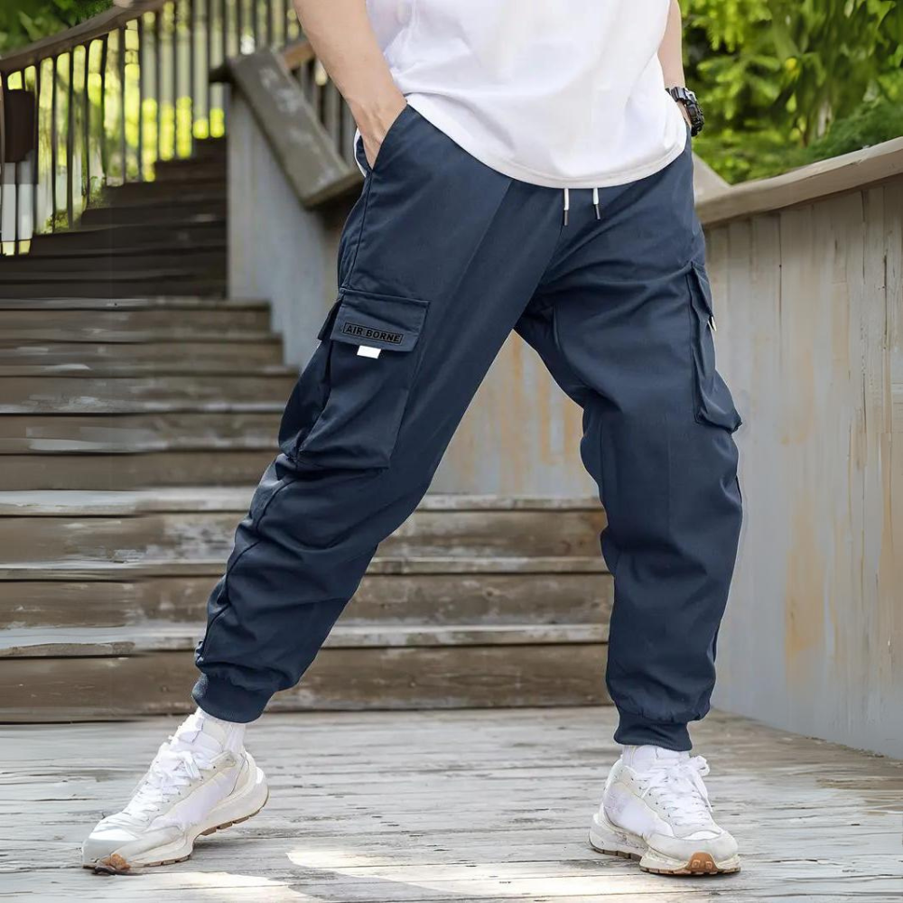 Men's Cargo Trousers – Durable Utility Pants with Pockets for Outdoor Wear