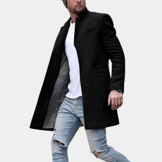 Men's Classic Coat – Stylish Wool Overcoat for Formal and Casual Wear