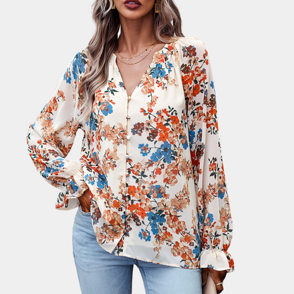 Floral Blouse Women – Lightweight Chic Top for Spring & Summer Outfits