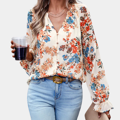 Floral Blouse Women – Lightweight Chic Top for Spring & Summer Outfits