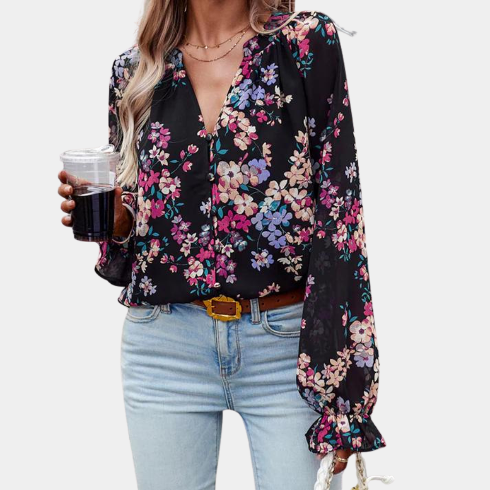 Floral Blouse Women – Lightweight Chic Top for Spring & Summer Outfits