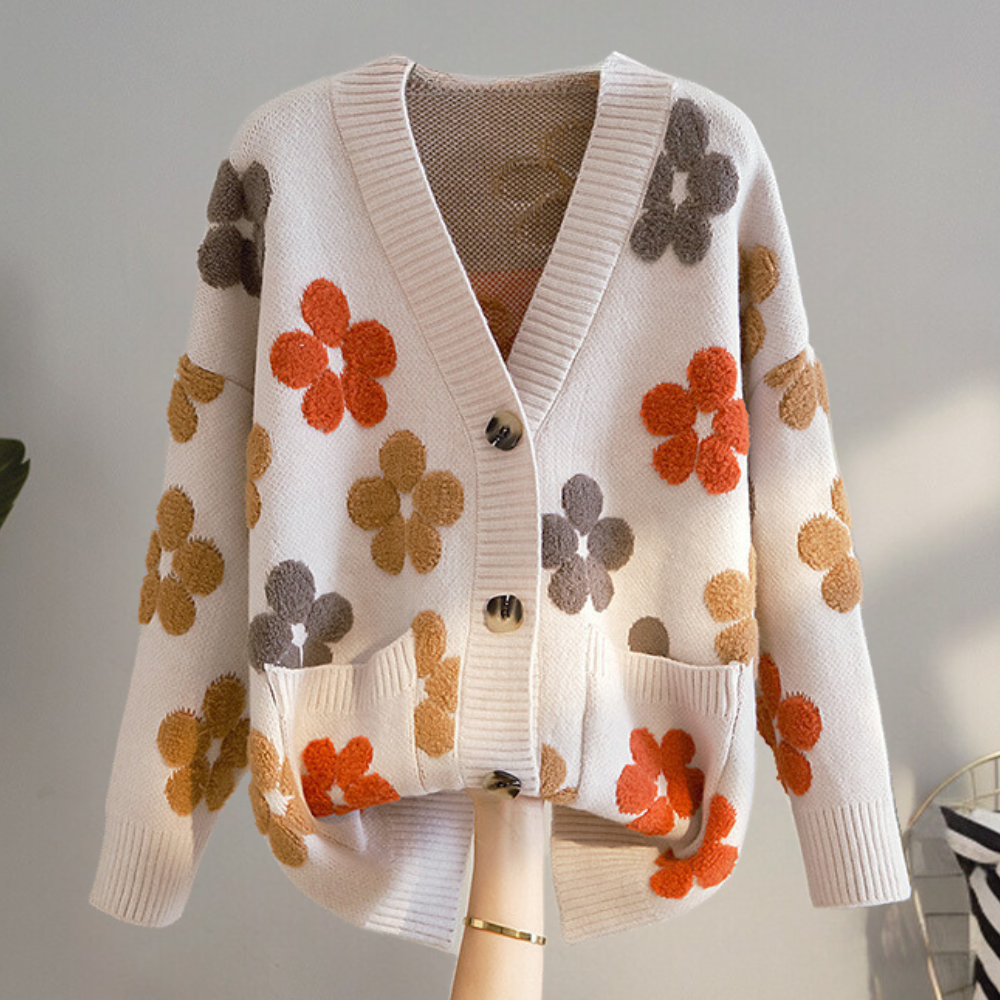 Floral Cardigan Women – Lightweight Knit Sweater for Spring and Summer