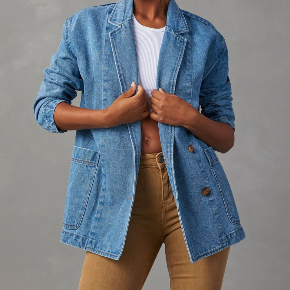 Denim Blazer for Women – Stylish Lightweight Jacket for Casual or Workwear