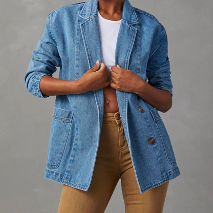 Denim Blazer for Women – Stylish Lightweight Jacket for Casual or Workwear