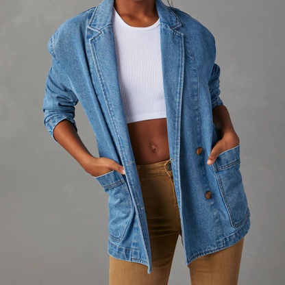 Denim Blazer for Women – Stylish Lightweight Jacket for Casual or Workwear