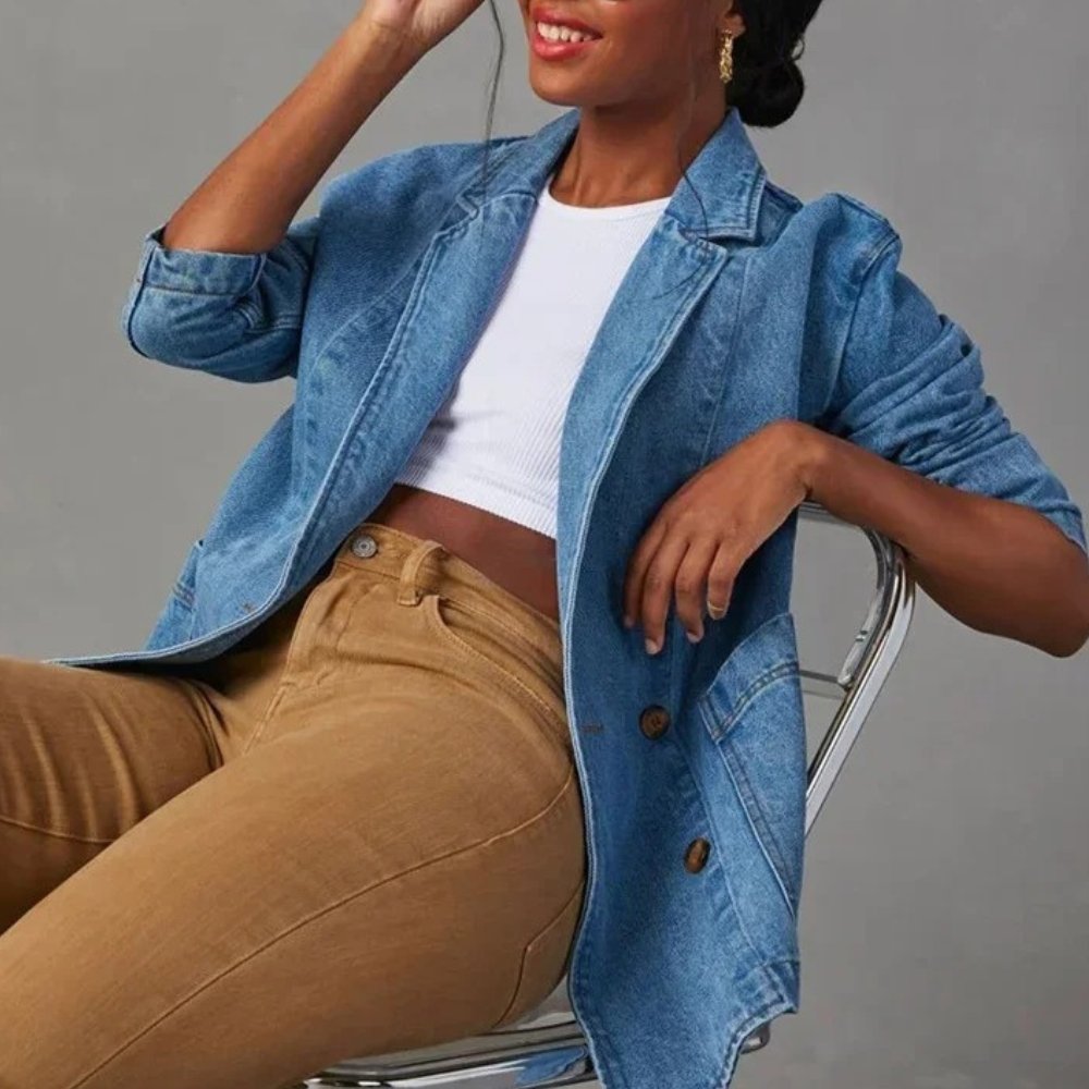 Denim Blazer for Women – Stylish Lightweight Jacket for Casual or Workwear