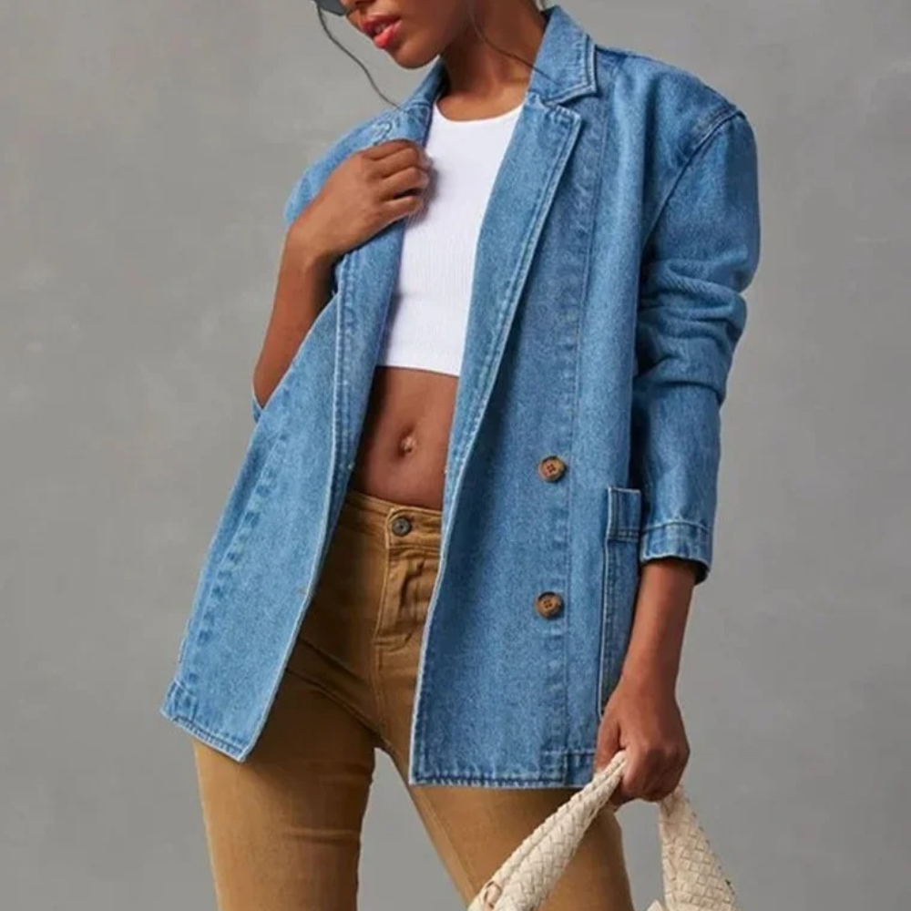 Denim Blazer for Women – Stylish Lightweight Jacket for Casual or Workwear