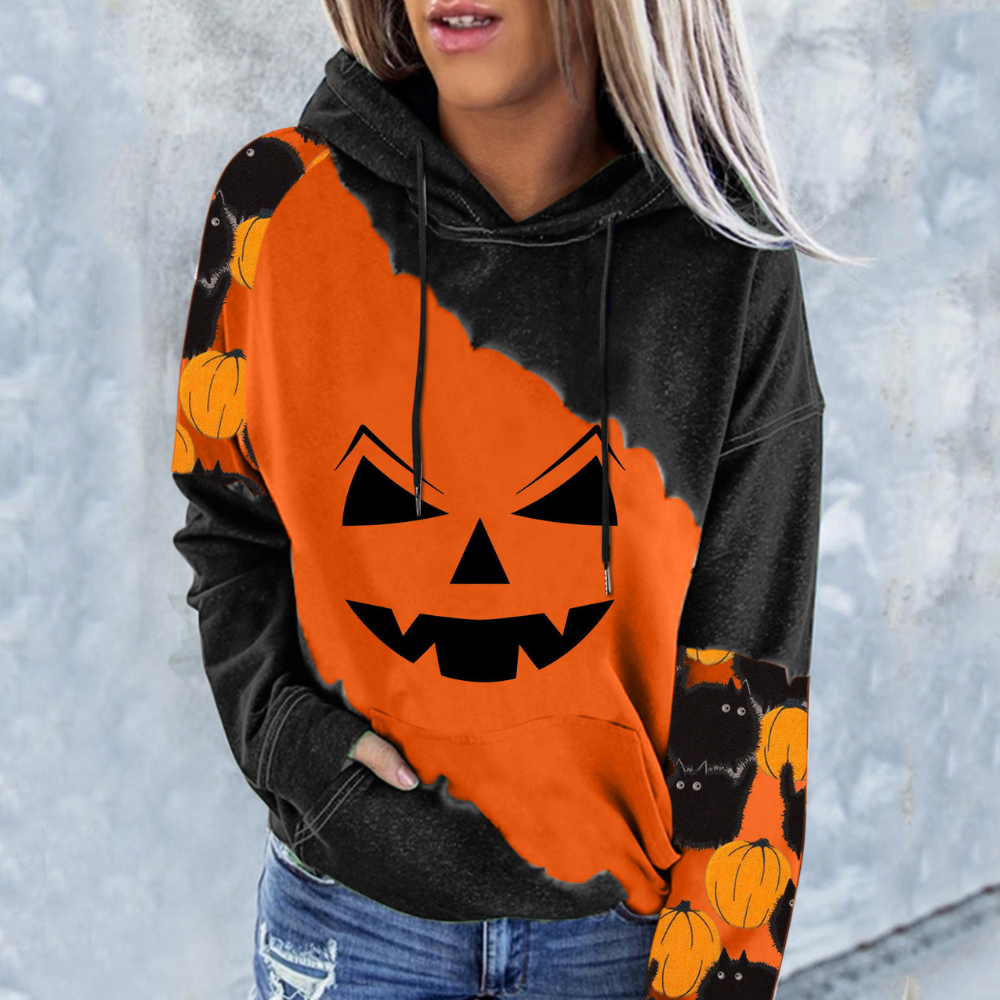 Women's Halloween Sweater – Cozy Knit Pullover with Spooky Design for Fall