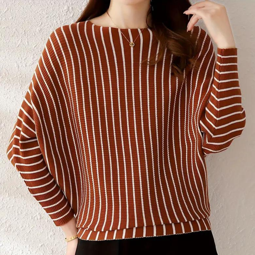 Striped Jumper for Women – Cozy Knit Sweater with Long Sleeves and Casual Fit