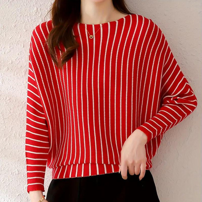 Striped Jumper for Women – Cozy Knit Sweater with Long Sleeves and Casual Fit