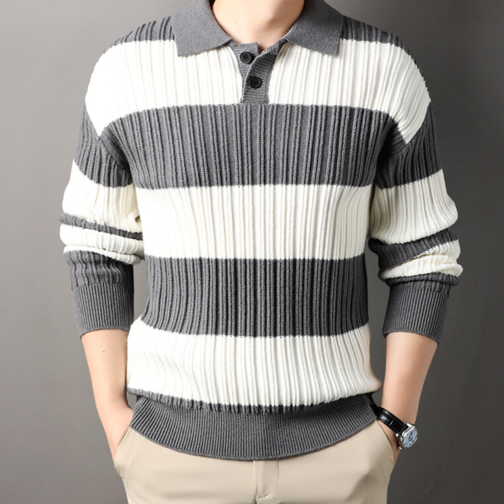 Men's Striped Jumper – Stylish Knit Sweater for Casual and Smart Wear