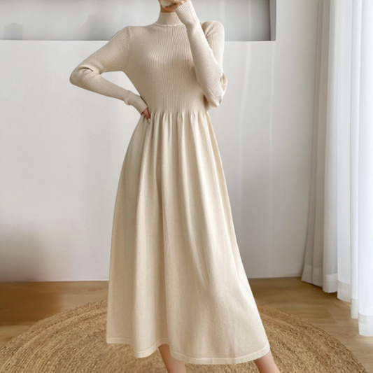 Winter Dress for Women – Cozy Knitted Long Sleeve Sweater Dress