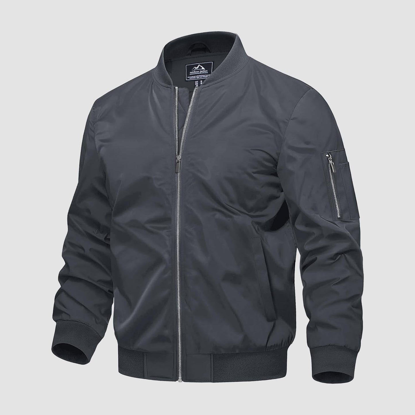 Men's Zip-Up Bomber Jacket – Stylish Lightweight Jacket for Casual Wear