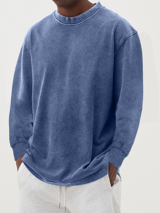 Men's Pullover Sweater – Cozy Round Neck Knit Jumper for Casual Wear