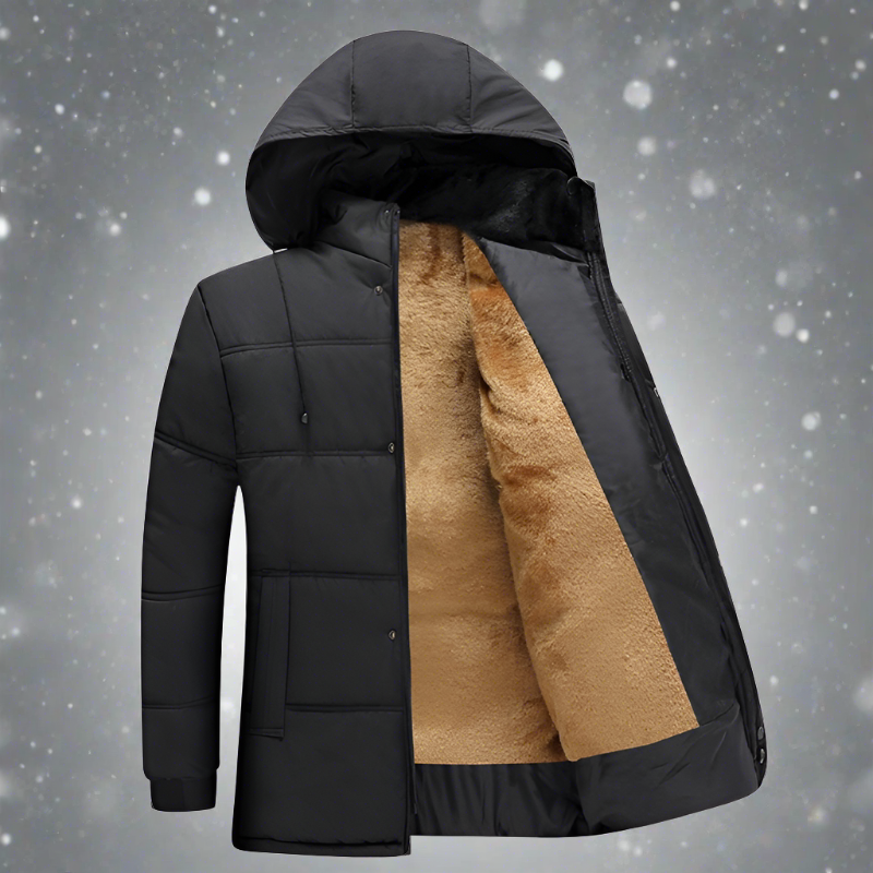 Men's Winter Jacket – Cozy Insulated Coat with Hood for Cold Weather