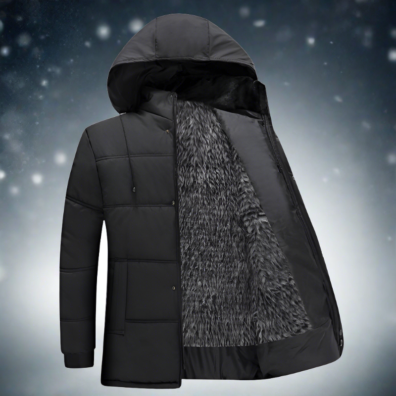 Men's Winter Jacket – Cozy Insulated Coat with Hood for Cold Weather