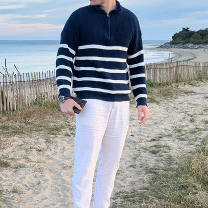 Men's Striped Jumper – Stylish Knit Sweater for Casual and Smart Wear