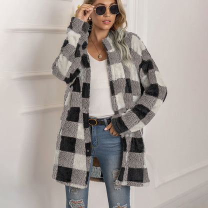 Women's Cozy Coat – Warm Fleece Jacket for Winter and Casual Wear