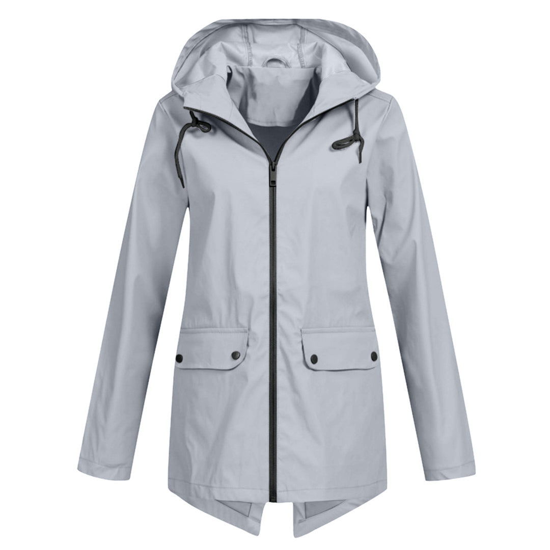 Women's Raincoat with Hood – Warm Waterproof Jacket for Outdoor Activities