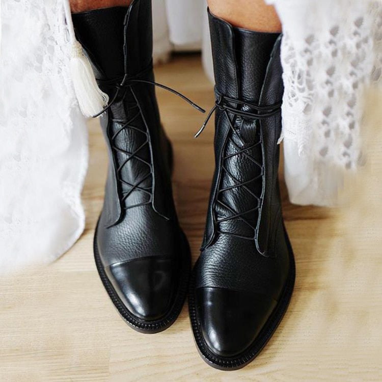 Women's Elegant Boots – Stylish Leather Ankle Boots for Casual and Formal Wear