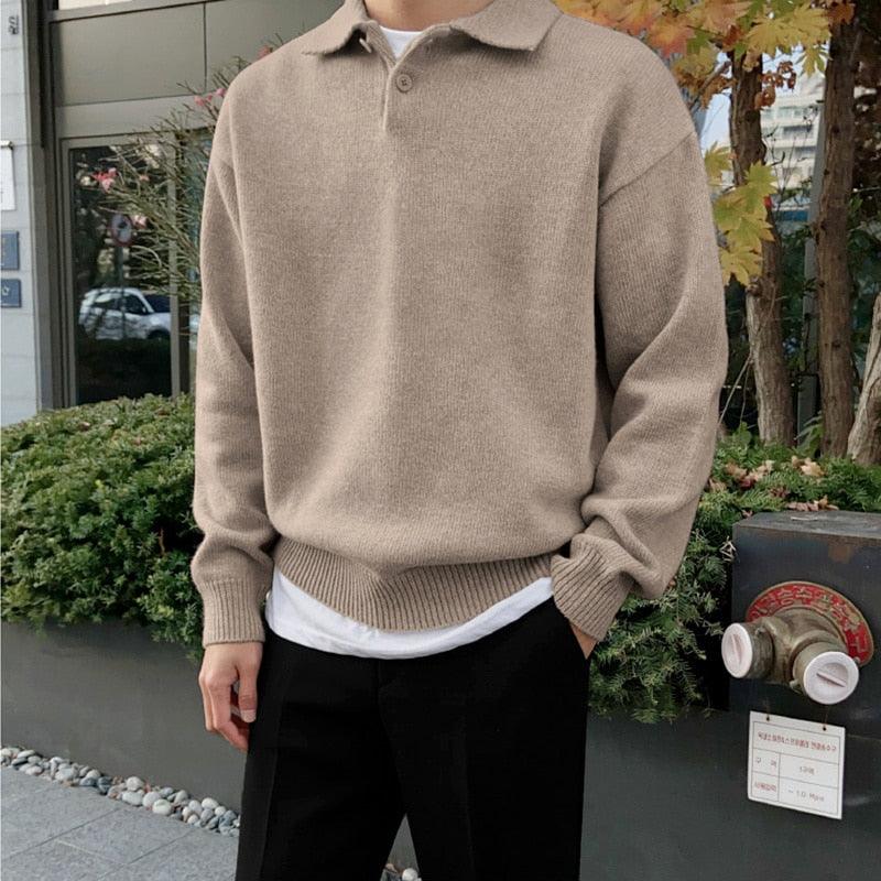 Men's Casual Jumper – Warm Knit Sweater for Fall and Winter Style