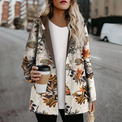 Winter Coat for Women – Floral Print Warm Jacket with Stylish Design