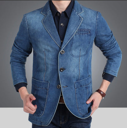 Men's Denim Blazer – Stylish Casual Jacket for Work, Parties, and Everyday Wear