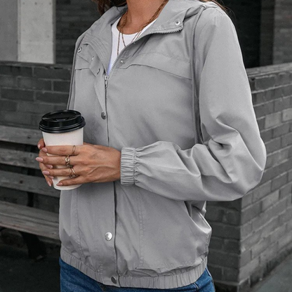 Women's Casual Windbreaker Jacket – Lightweight Waterproof Outdoor Coat