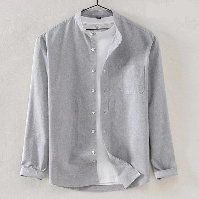 Men's High Collar Shirt – Stylish Dress Shirt for Formal and Casual Wear