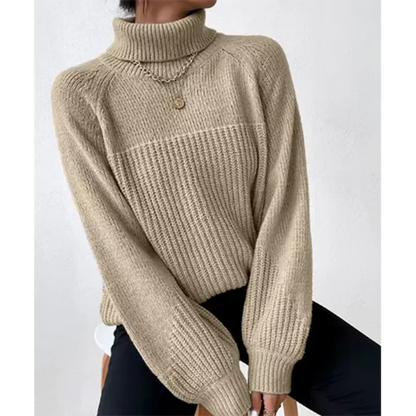 Women's Roll Neck Jumper – Cozy Knit Sweater for Winter Fashion & Comfort