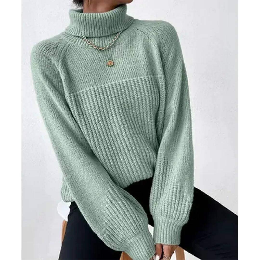 Women's Roll Neck Jumper – Cozy Knit Sweater for Winter Fashion & Comfort