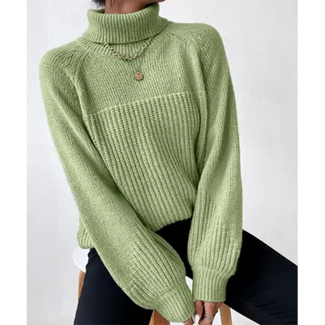 Women's Roll Neck Jumper – Cozy Knit Sweater for Winter Fashion & Comfort