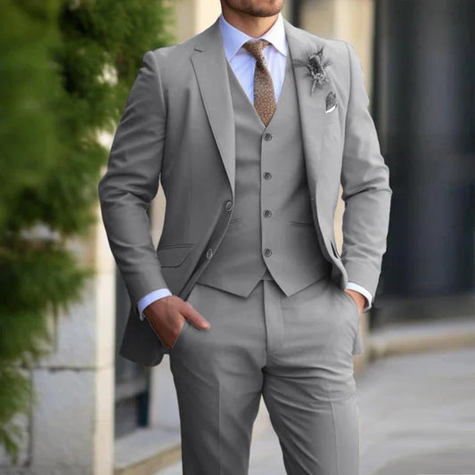 Men's Elegant 3-Piece Suit Set – Stylish Formal Attire for Weddings and Events